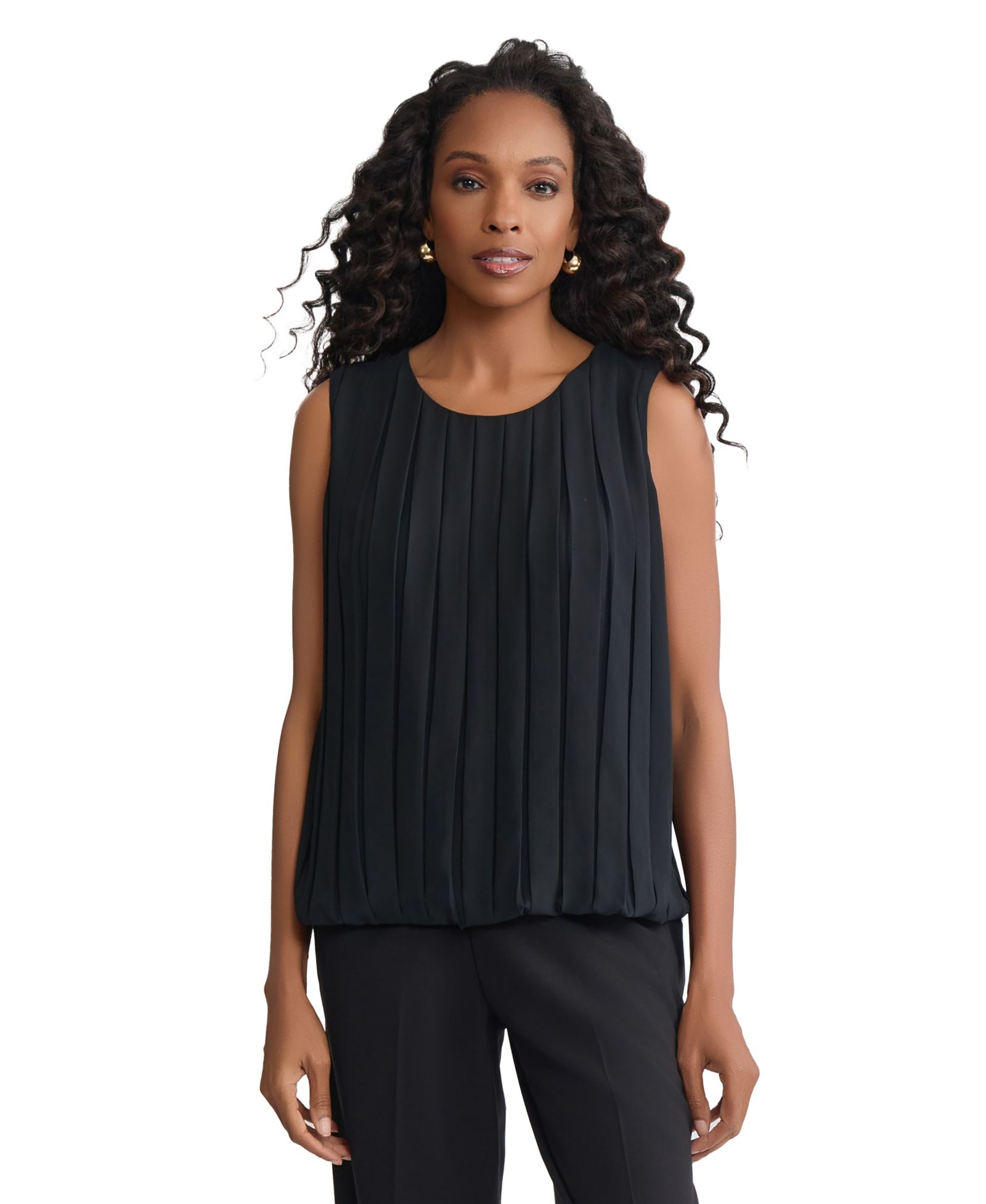 Jones New York Women's Pleated Sleeveless Top