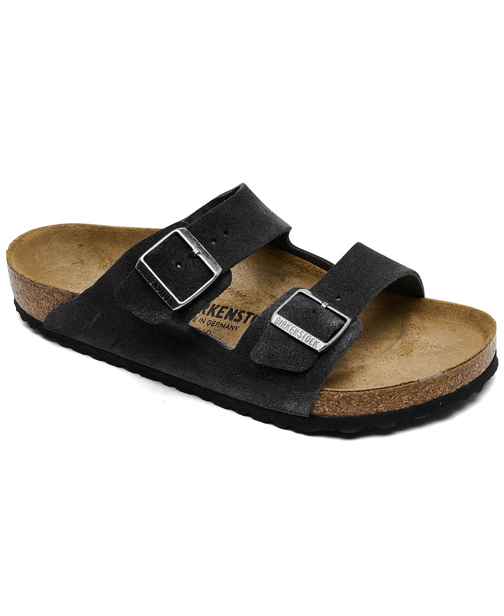Birkenstock Men's Arizona Suede Leather Soft Footbed Sandals from Finish Line