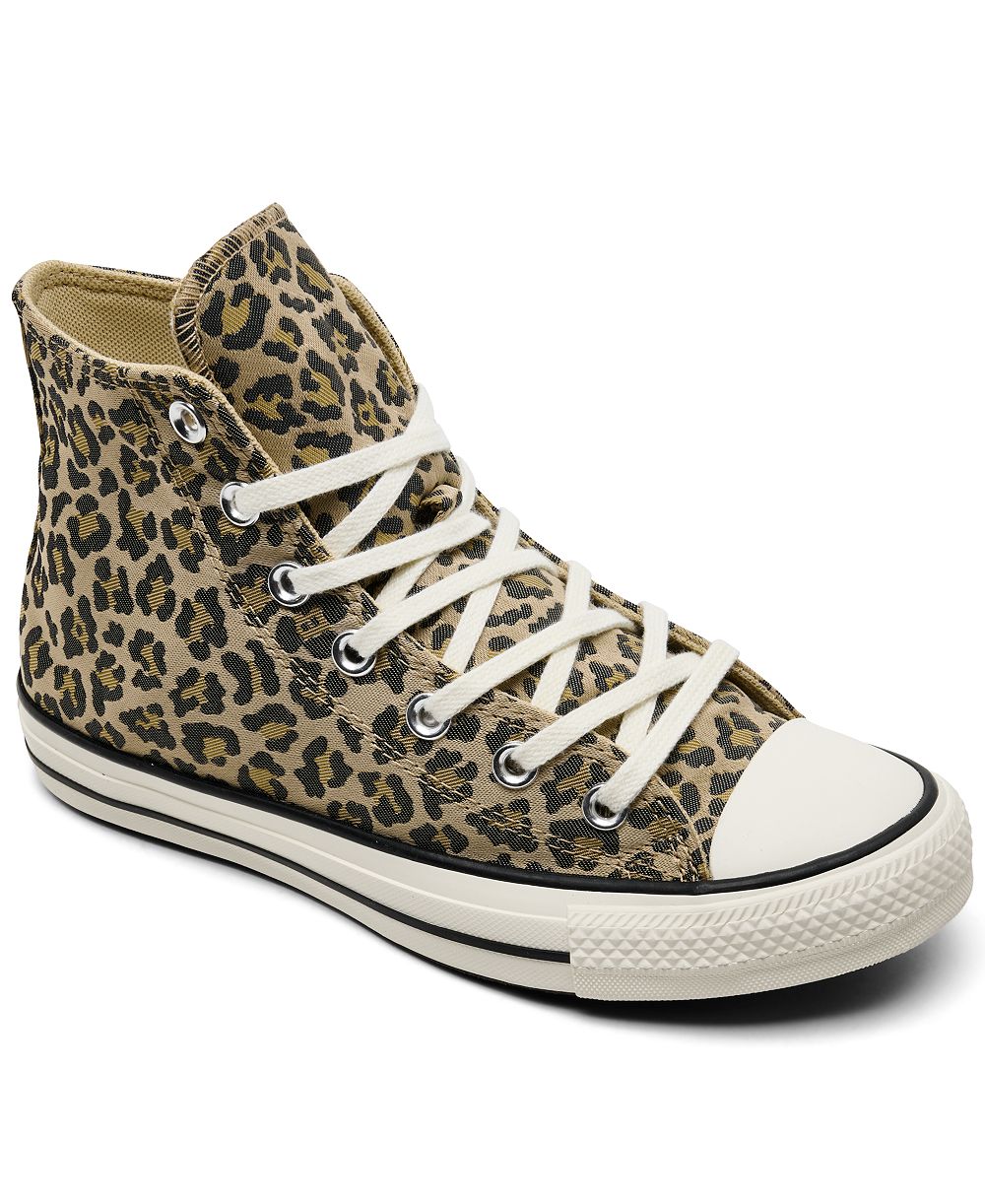 Женские высокие кроссовки Converse Chuck Taylor All Star с леопардовым жаккардовым принтом от Finish Line