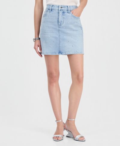 Женская мини-юбка I.N.C. International Concepts Studded Denim