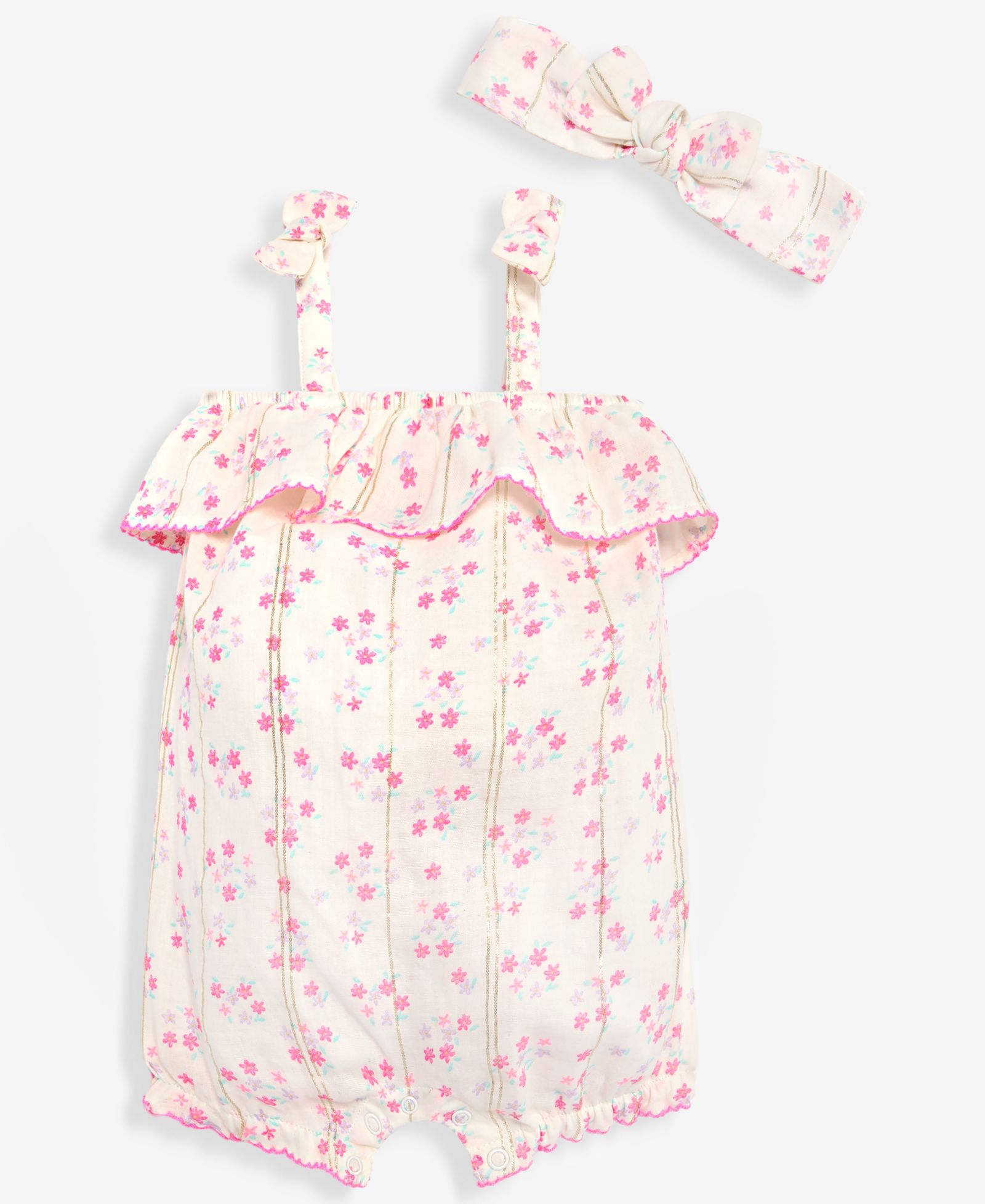Комплект из 2 предметов First Impressions Floral Romper & Headband для новорожденных девочек