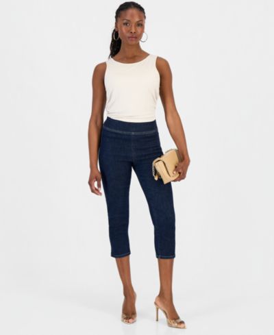 I.N.C. International Concepts Petite Pull-On Capri Jeans, Macy's Exclusive