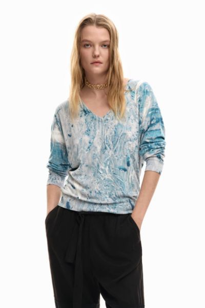 Женский джемпер Desigual V-Neck With Abstract Print