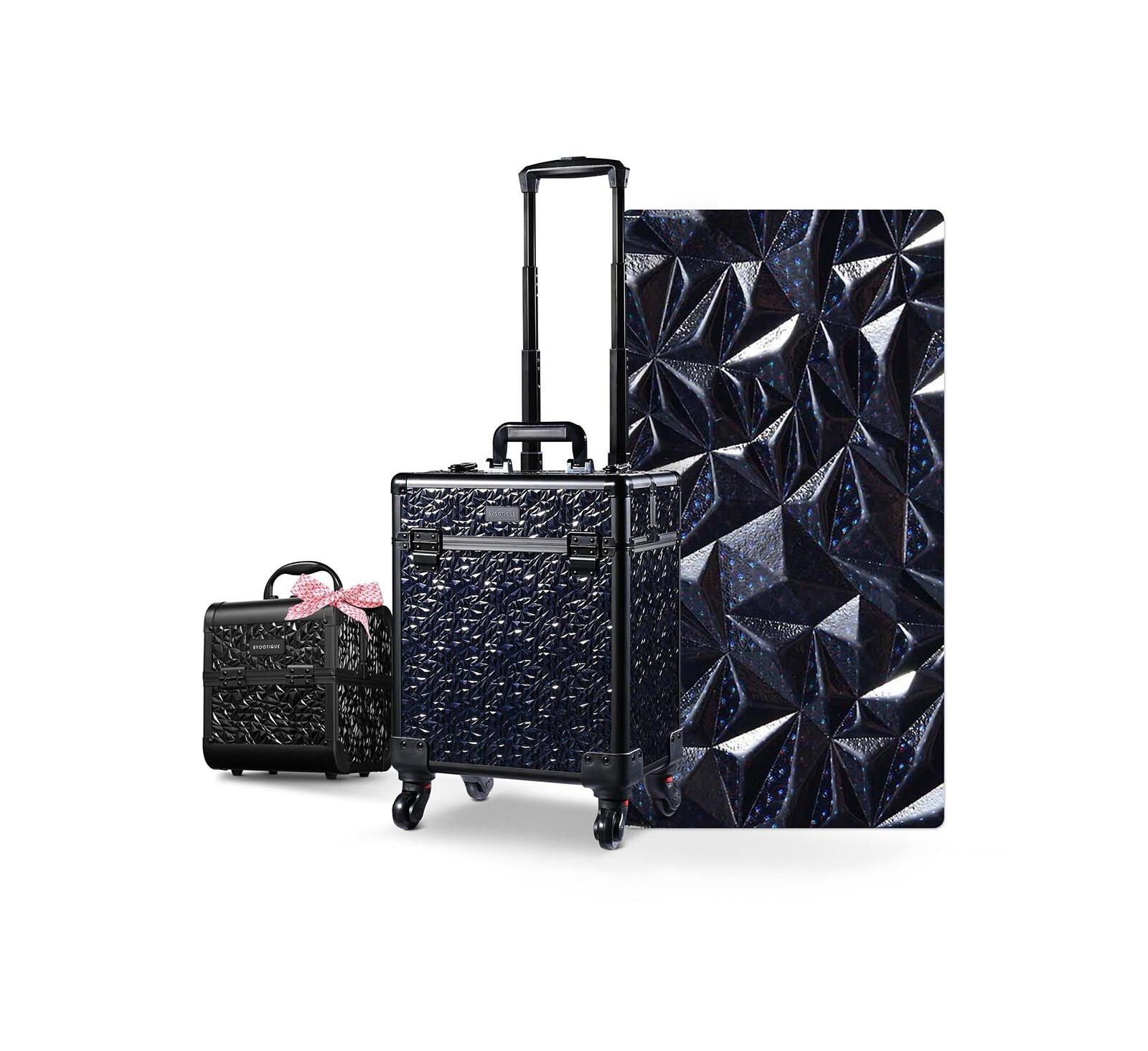 Byootique 2-Piece Makeup Train Case Cosmetic Organizer Kit