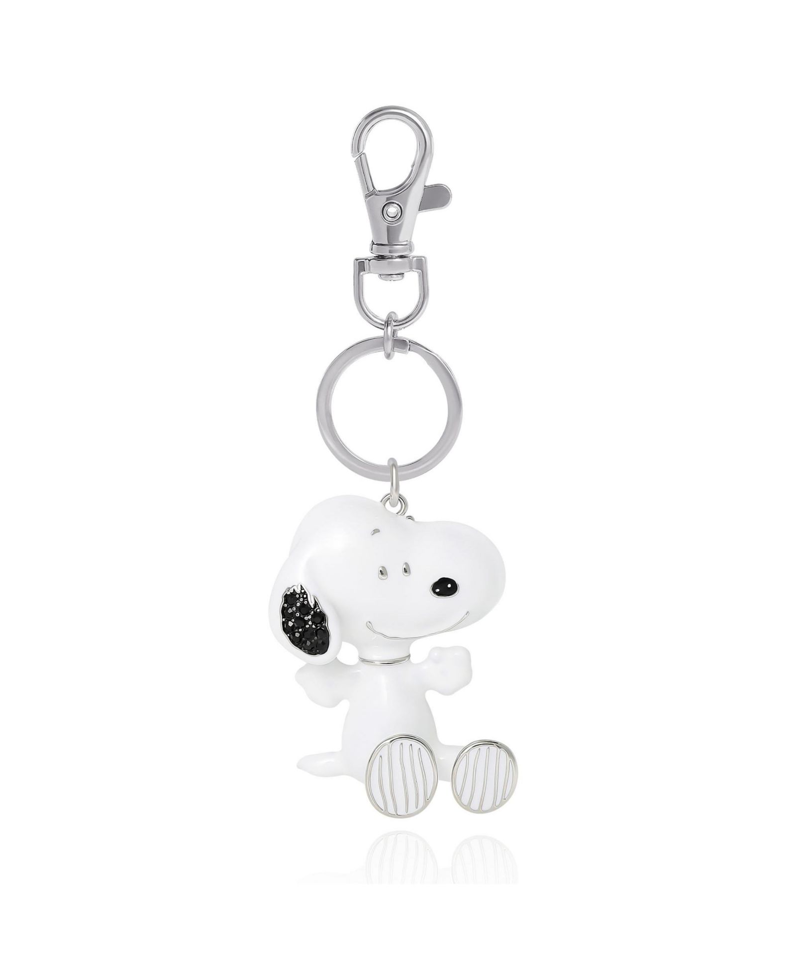 Peanuts Snoopy Keychain, Silver-Tone Enamel Bag Charm