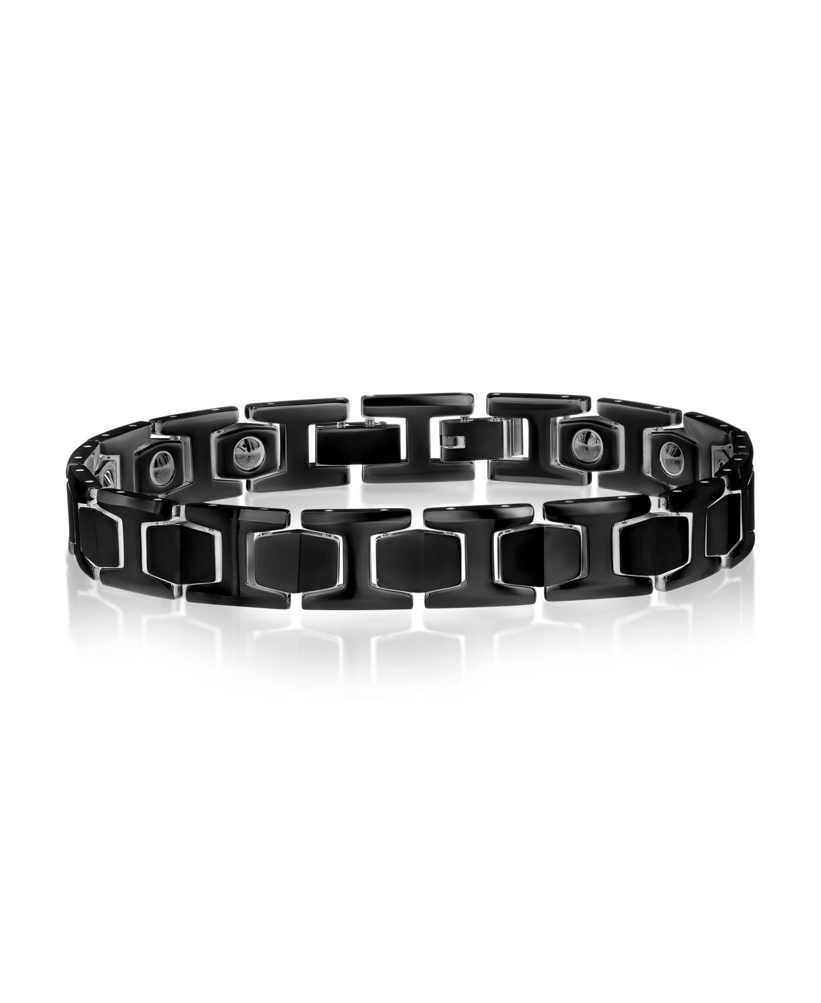 Polished Magnetic Link Tungsten Bracelet от Metallo