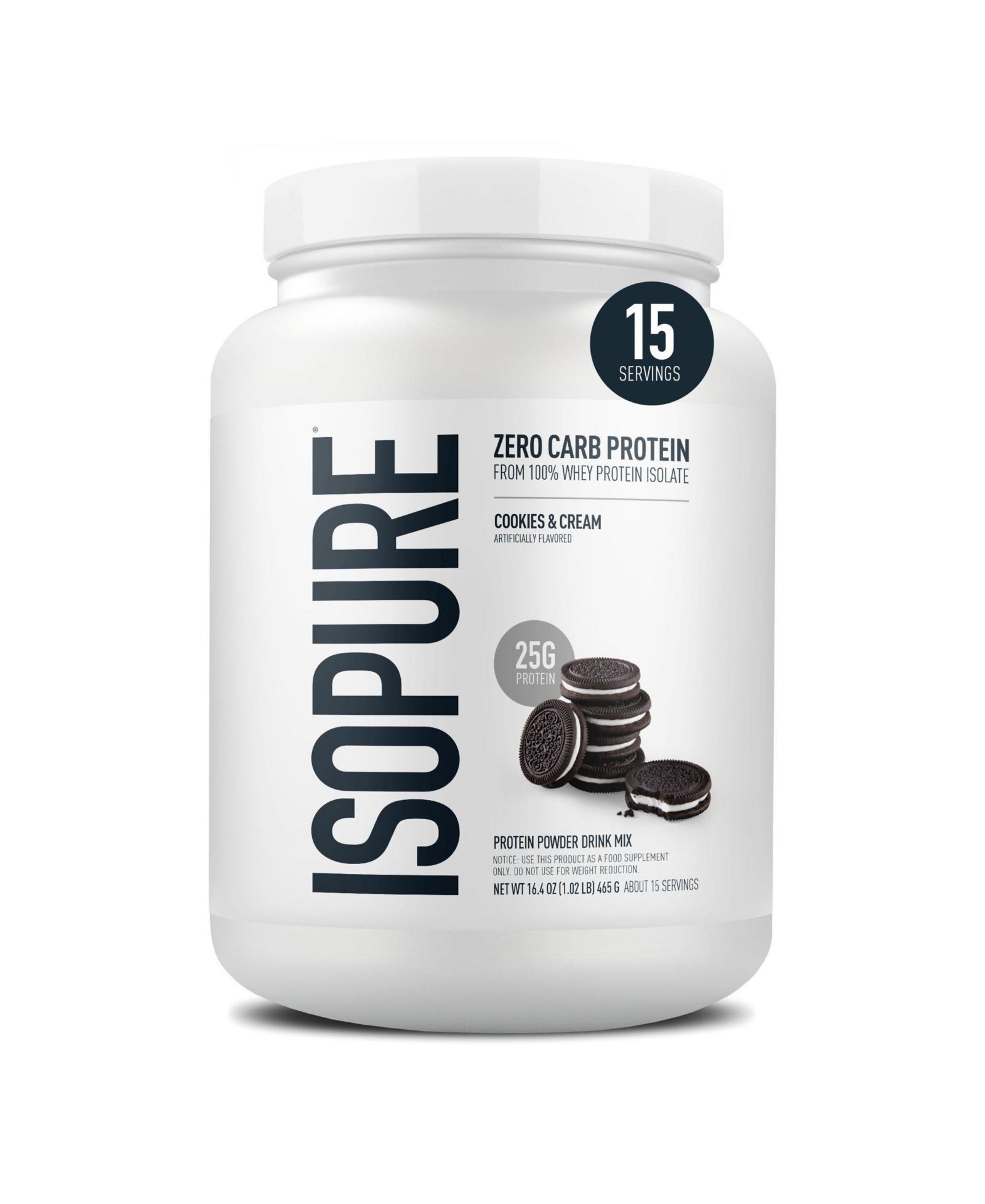 Isopure протеиновый порошок Zero Carb 100% Pure Whey Isolate Cookies & Cream 25g Protein 15 Servings Tub