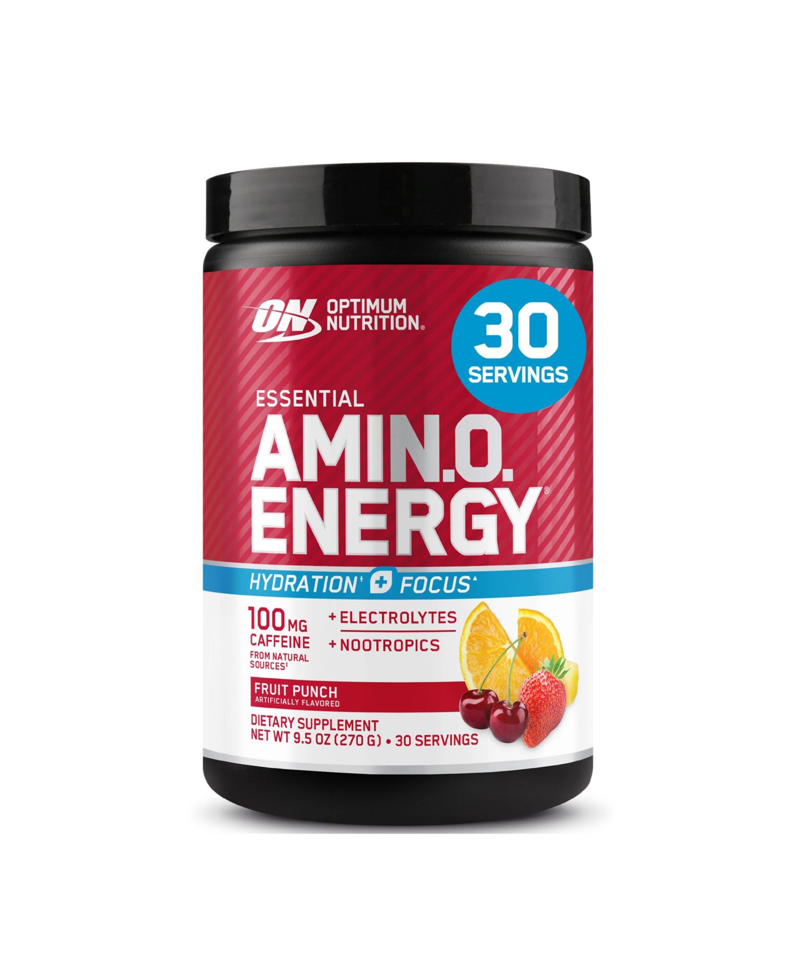 Optimum Nutrition Essential Amino Energy порошок для гидратации и фокуса, Fruit Punch, 30 порций