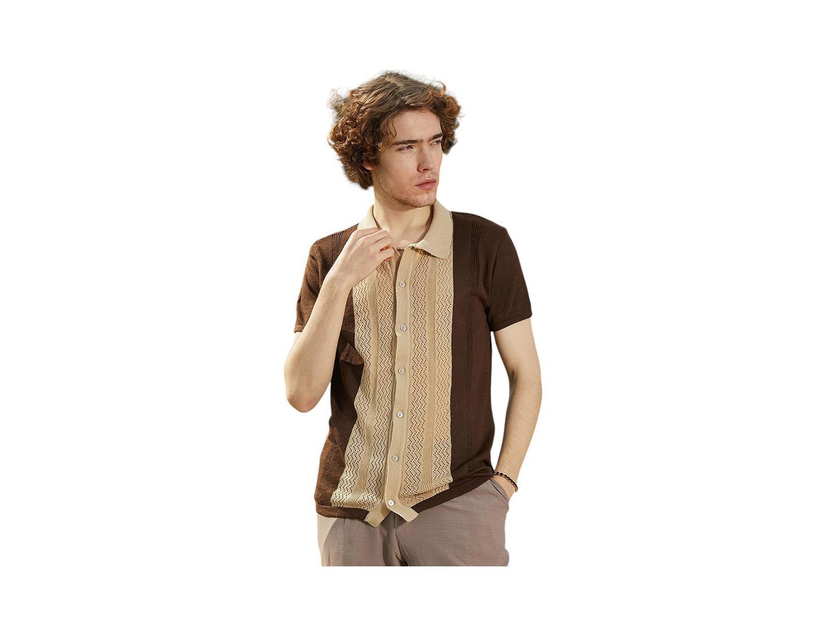 Мужская рубашка Campus Sutra Block-Knit Slim-Fit