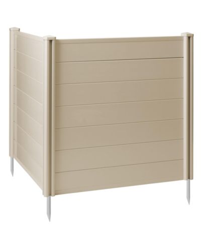 Casafield 42" x 42" Privacy Screen - Outdoor Vinyl Fence Panel Enclosure for AC / Trash Bins / Pool Equipment - Tan