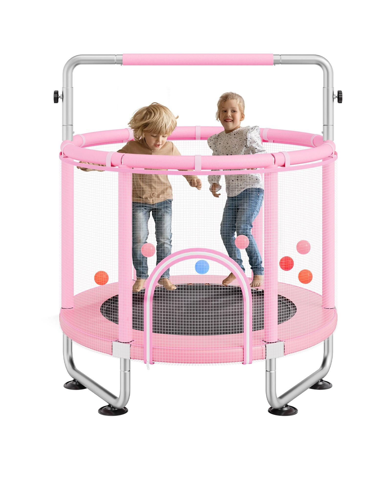 Детский батут Mecale 55", для дома и улицы с сеткой и баскетбольным кольцом
