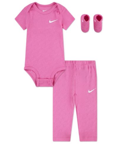 Nike Baby Girls' Pointelle Bodysuit, Pants and Socks, 3-Piece Set