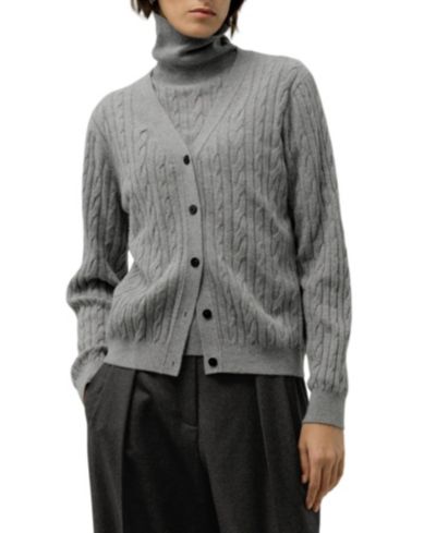 LILYSILK Women's Cable-Knit Baby Cashmere Cardigan