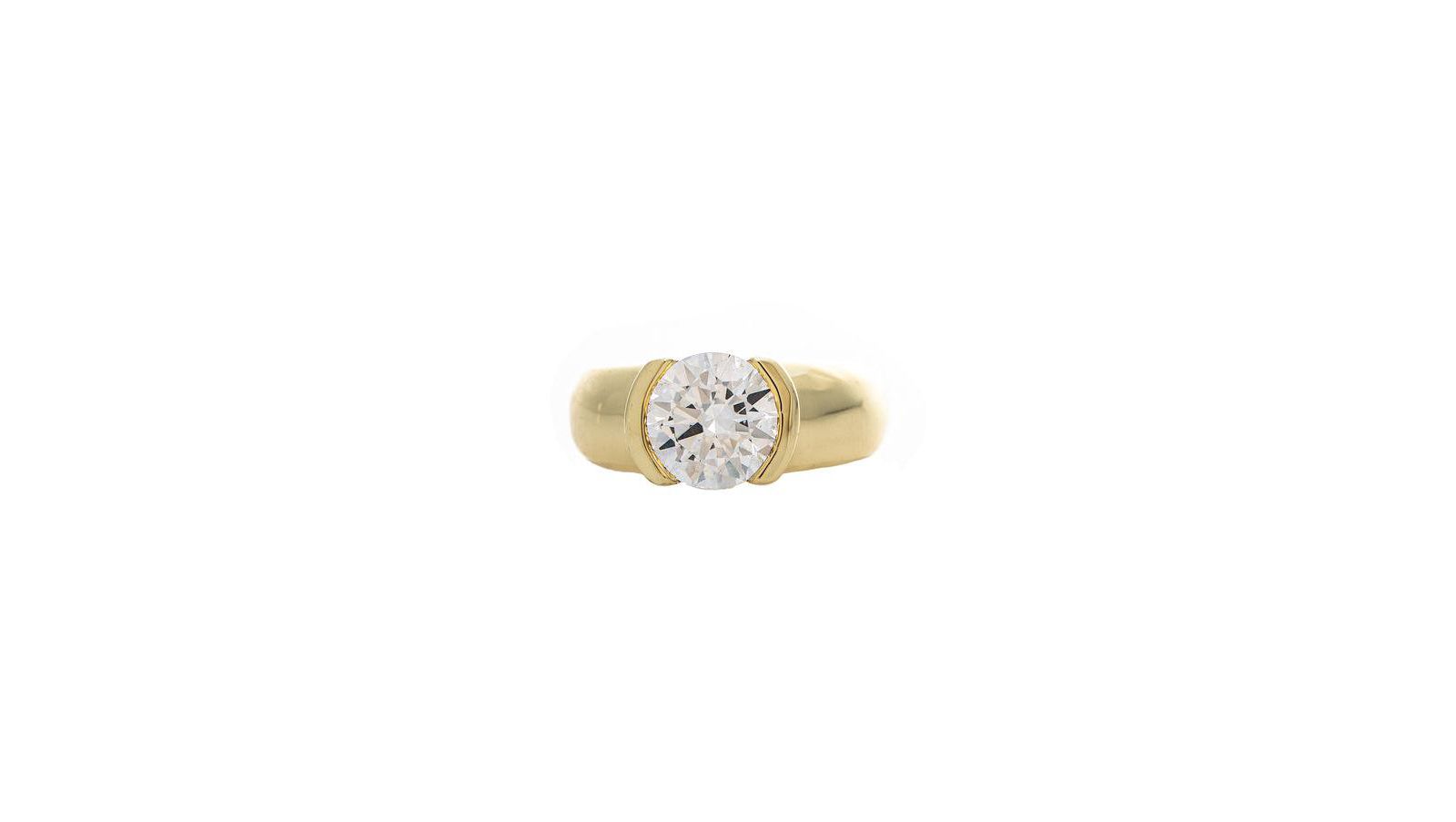 Кольцо Rivka Friedman Round Semi-Bezel Set Cubic Zirconia Solitaire