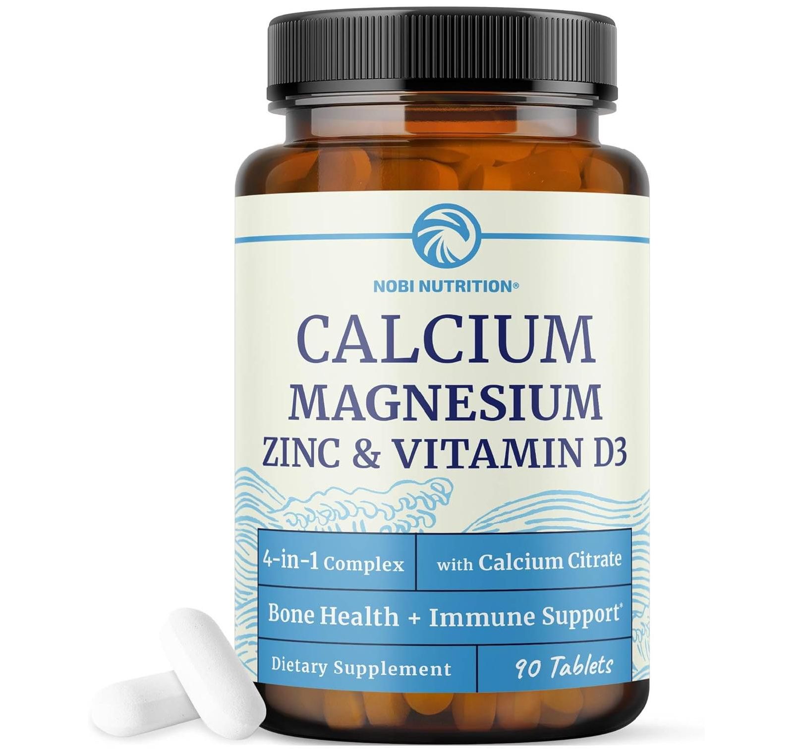Calcium, Magnesium, Vitamin D, and Zinc Tablets, 90ct