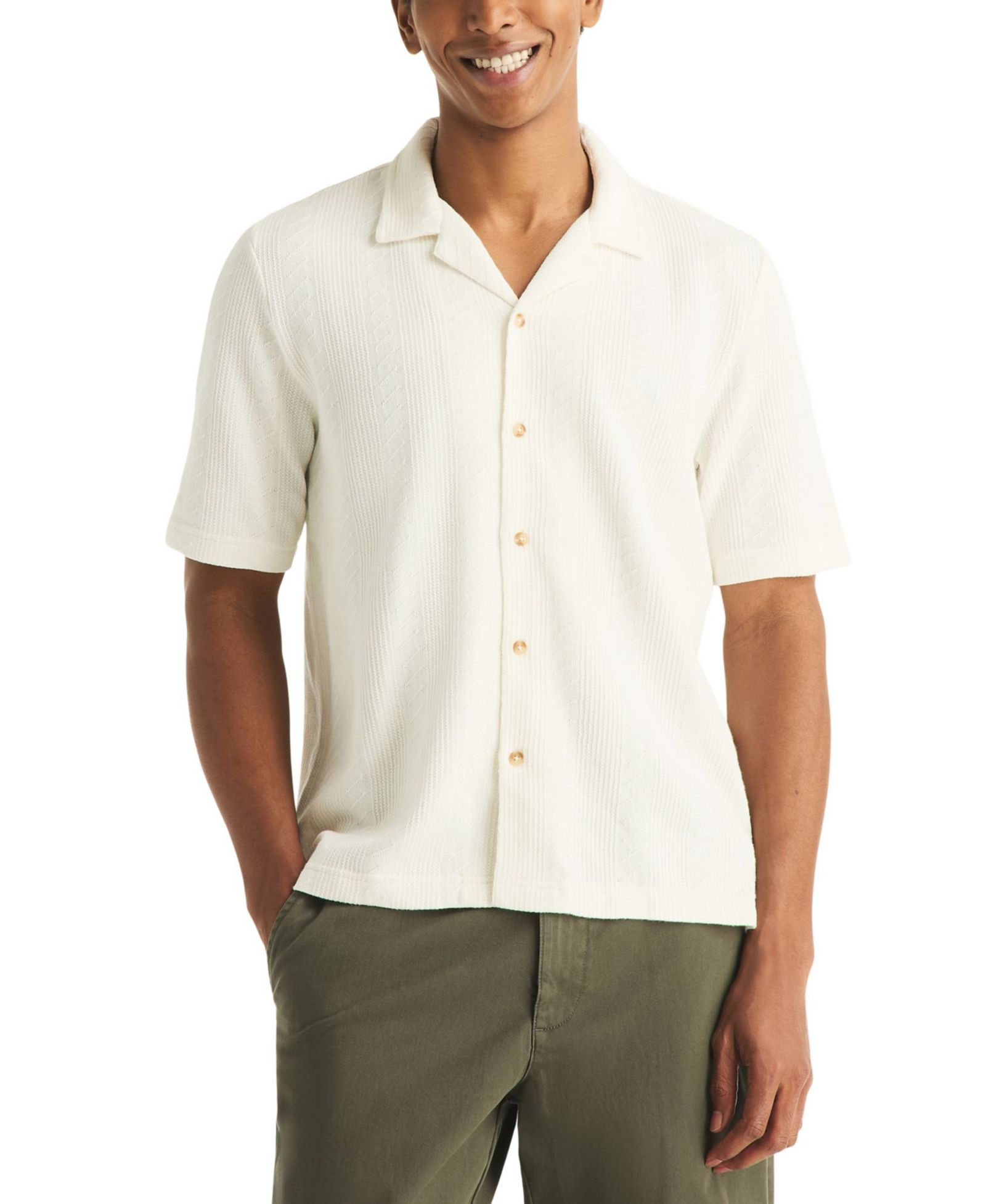 Nautica Men's Short-Sleeve Vertical Textured Polo Shirt