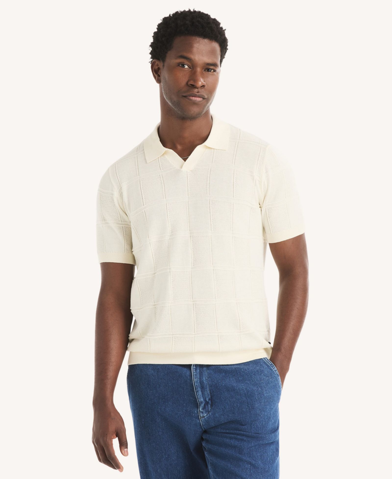 Nautica Men's Short-Sleeve Sweater Polo Shirt