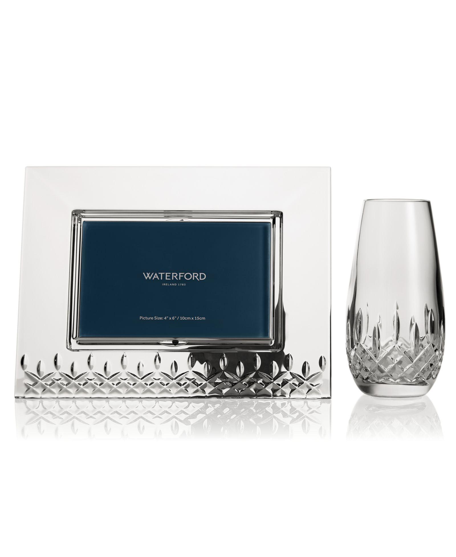 Waterford Lismore Essence 4" x 6" Picture Frame and Bud Vase, 2-Piece Set