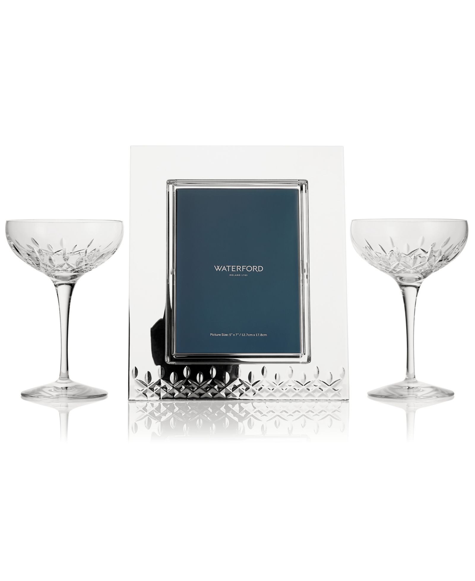 Waterford 3-Pc. Lismore Essence Picture Frame & Coupe Glasses Set