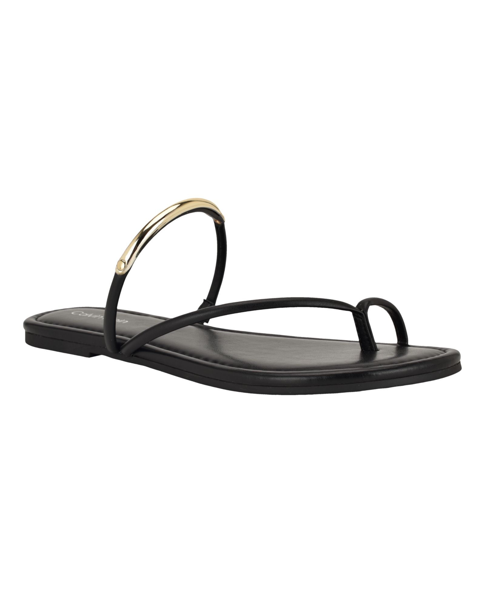 Calvin Klein Women's Bienna Strappy Ornamented Flat Slip-On Sandals