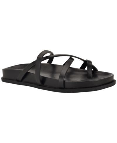 Женские сандалии Calvin Klein Women's Helden Leather Strappy Flat Footbed
