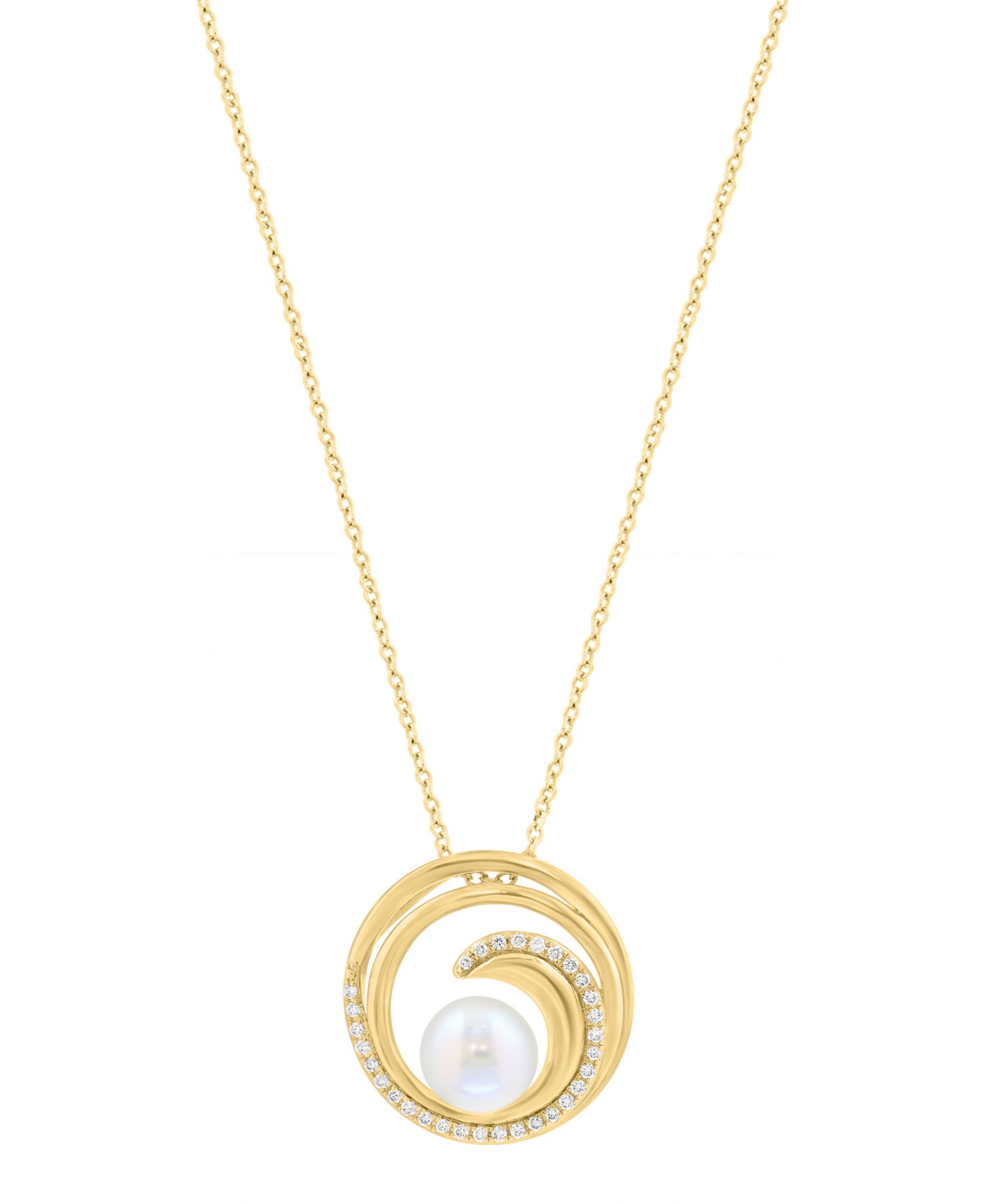 EFFY Collection Freshwater Pearl (7mm) Pendant Necklace in Gold Over Sterling Silver