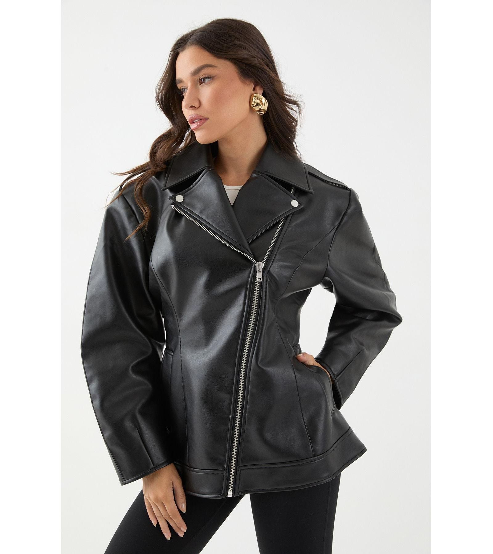 Женская кожаная куртка MissPap Faux Leather Biker Jacket