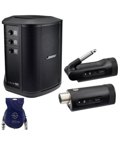 Bose портативная беспроводная акустическая система S1 Pro+ с Bluetooth, беспроводной микрофон XLR и кабель для микрофона 15' H&A Value Series