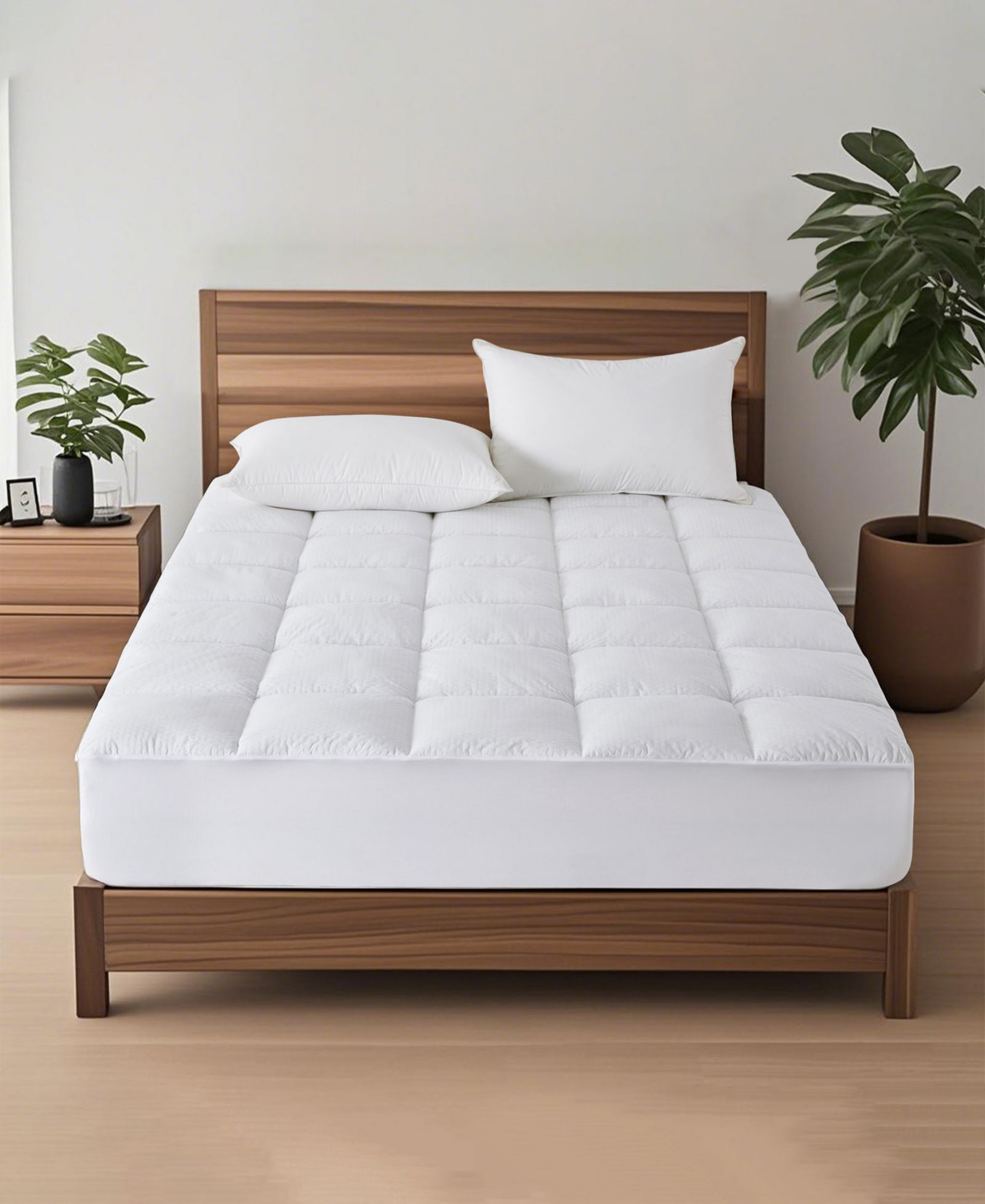 UNIKOME Phase Change Material Cooling Touch Mattress Pad Cover, King