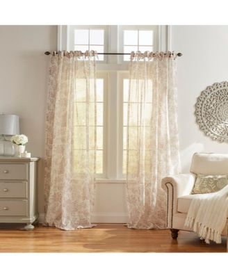 Elrene Home Fashions прозрачная тюлевая занавеска Westport Floral с завязками