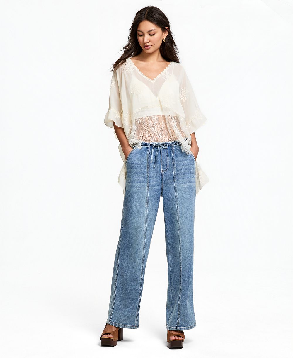And Now This Women's Tie-Waist Drapey Jeans, Macy's Exclusive