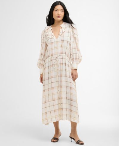 Женское миди-платье Barbour Women's Asker с объемными рукавами