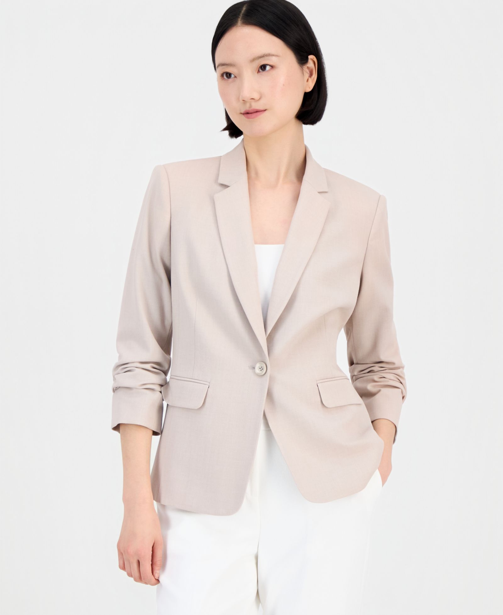 Tahari ASL Petite One-Button Notch Collar Blazer
