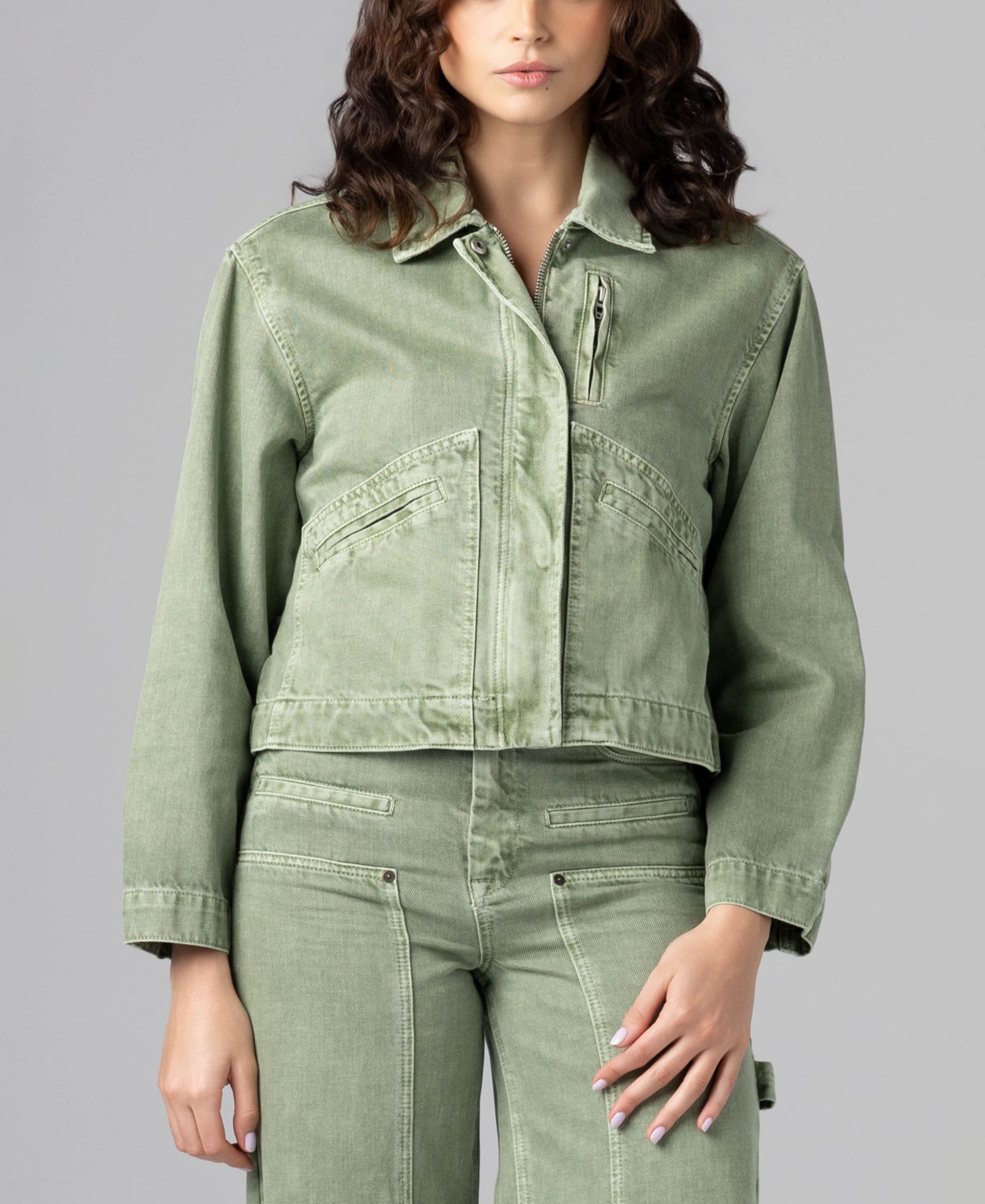 BLANK NYC Women's Collared Twill Jacket