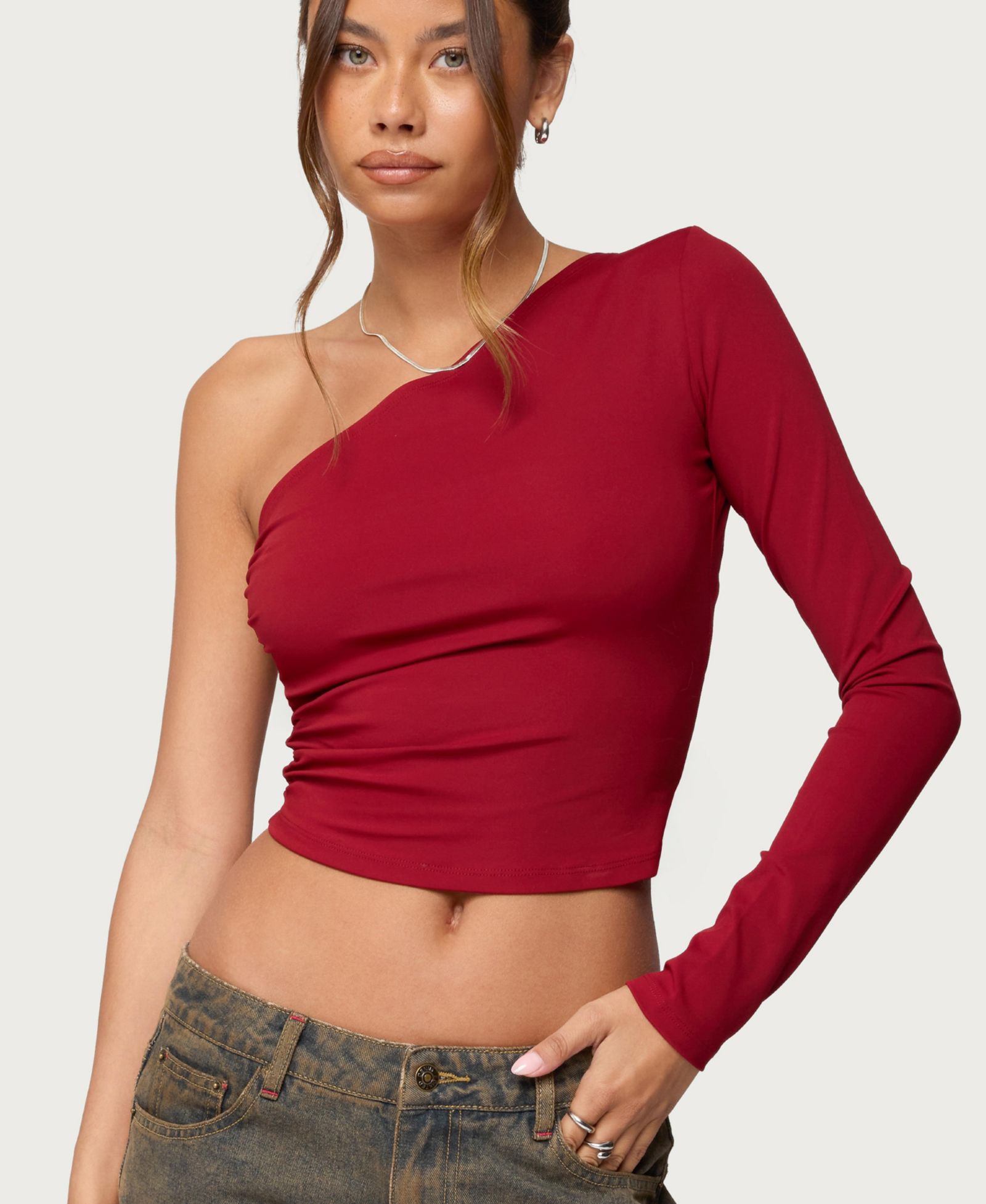 Edikted Женский топ Mila Asymmetric Backless One Shoulder Top