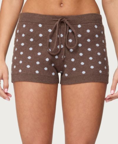 Edikted Women's Kenny Polka Dot Knit Shorts