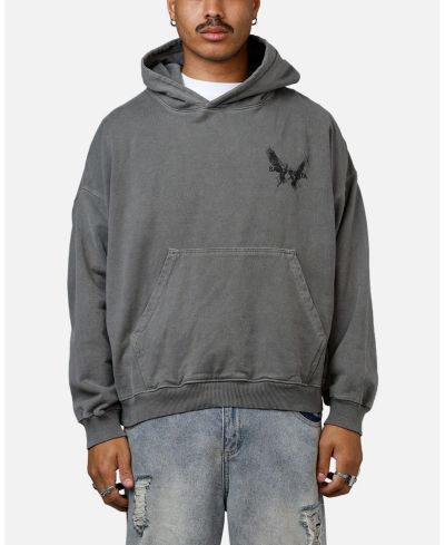 Худи SAINT MORTA Men's Black Doves Premium Washed Charcoal