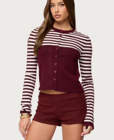 Edikted Women's Goni Stripey Knit Cardigan