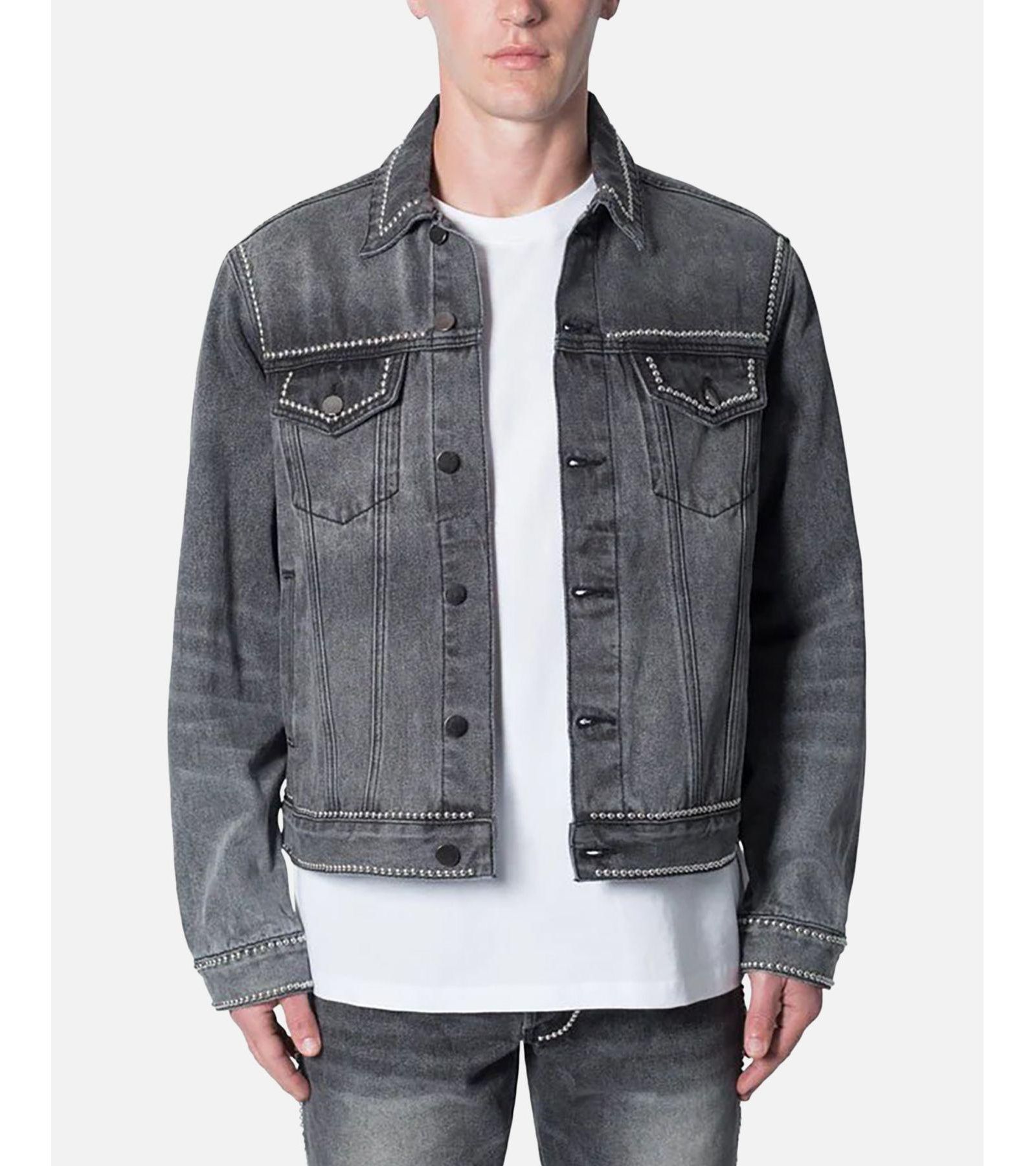 mnml Men's Flat Studded Trucker Jacket