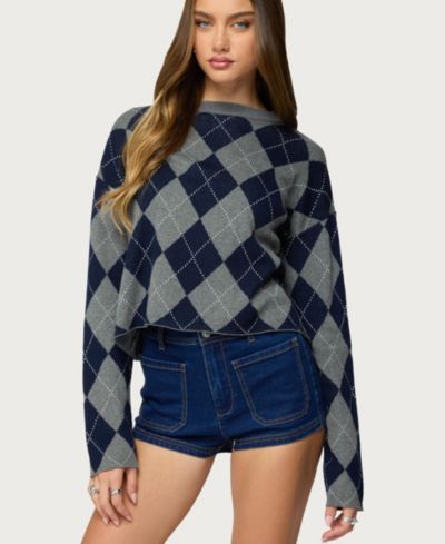 Женский трикотажный топ Edikted Prep Girl Argyle