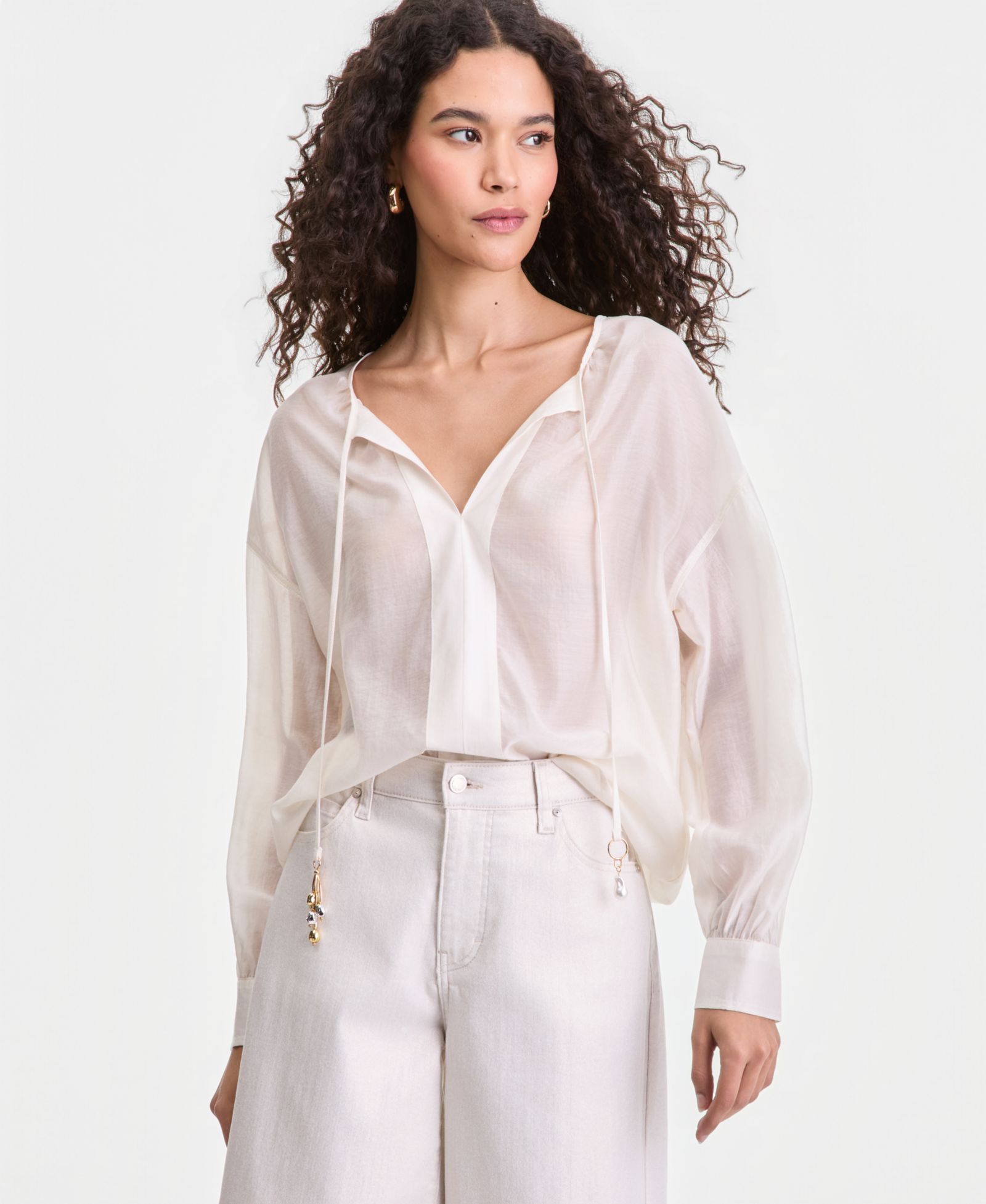 I.N.C. International Concepts Women's Long-Sleeve Satin Blouse, Macy's Exclusive