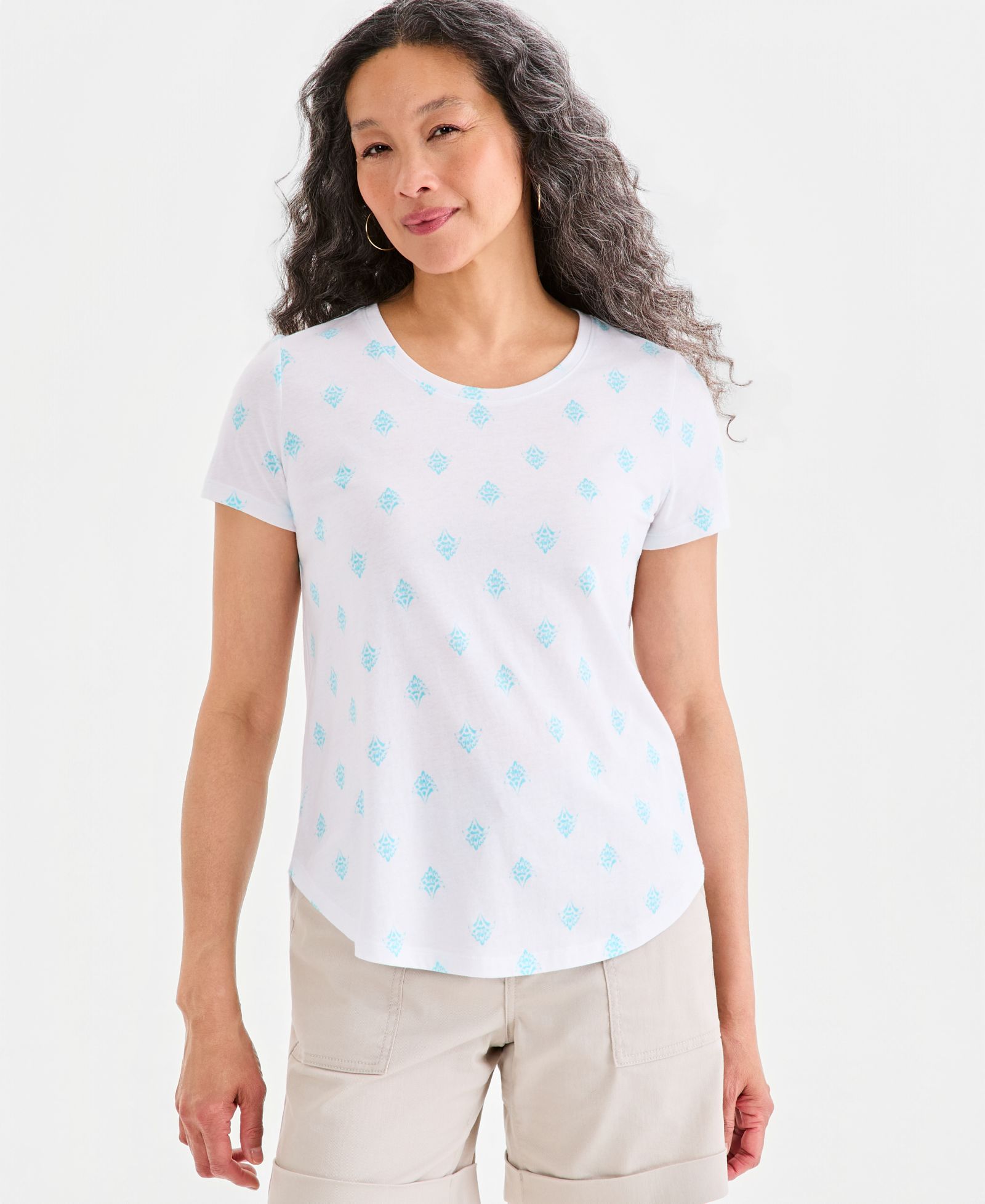 Style & Co Women's Printed Short-Sleeve Crewneck T-Shirt, Macy's Exclusive
