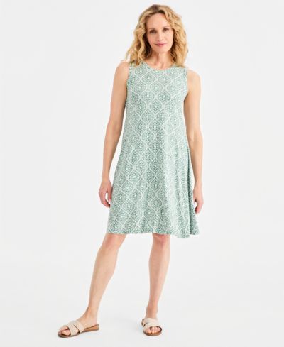 Style & Co Women's Printed Sleeveless Knit Dress, Macy's Exclusive