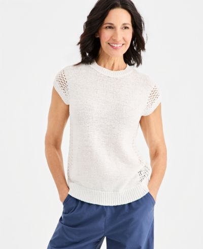 Style & Co Women's Mixed-Stitch Dolman-Sleeve Sweater, Macy's Exclusive