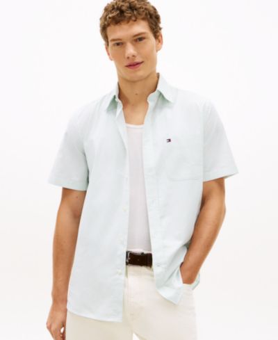 Мужская рубашка Tommy Hilfiger Stripe Short-Sleeve Oxford