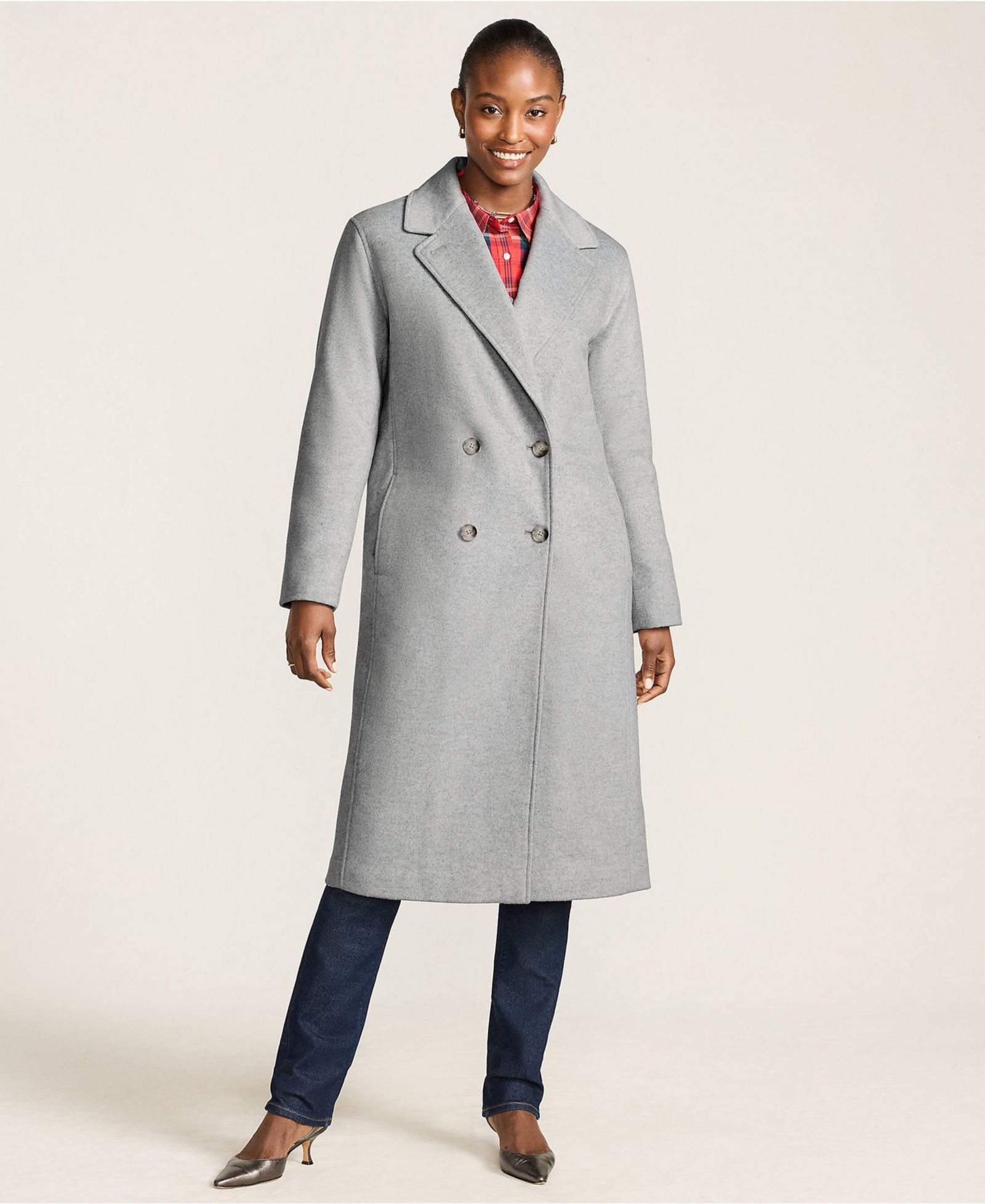 Lands' End Women's Insulated Double Breasted Wool Coat