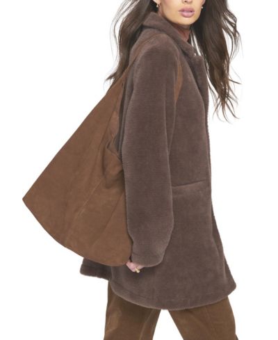 ELLE Collection Faux Suede Slouch Bag Totes