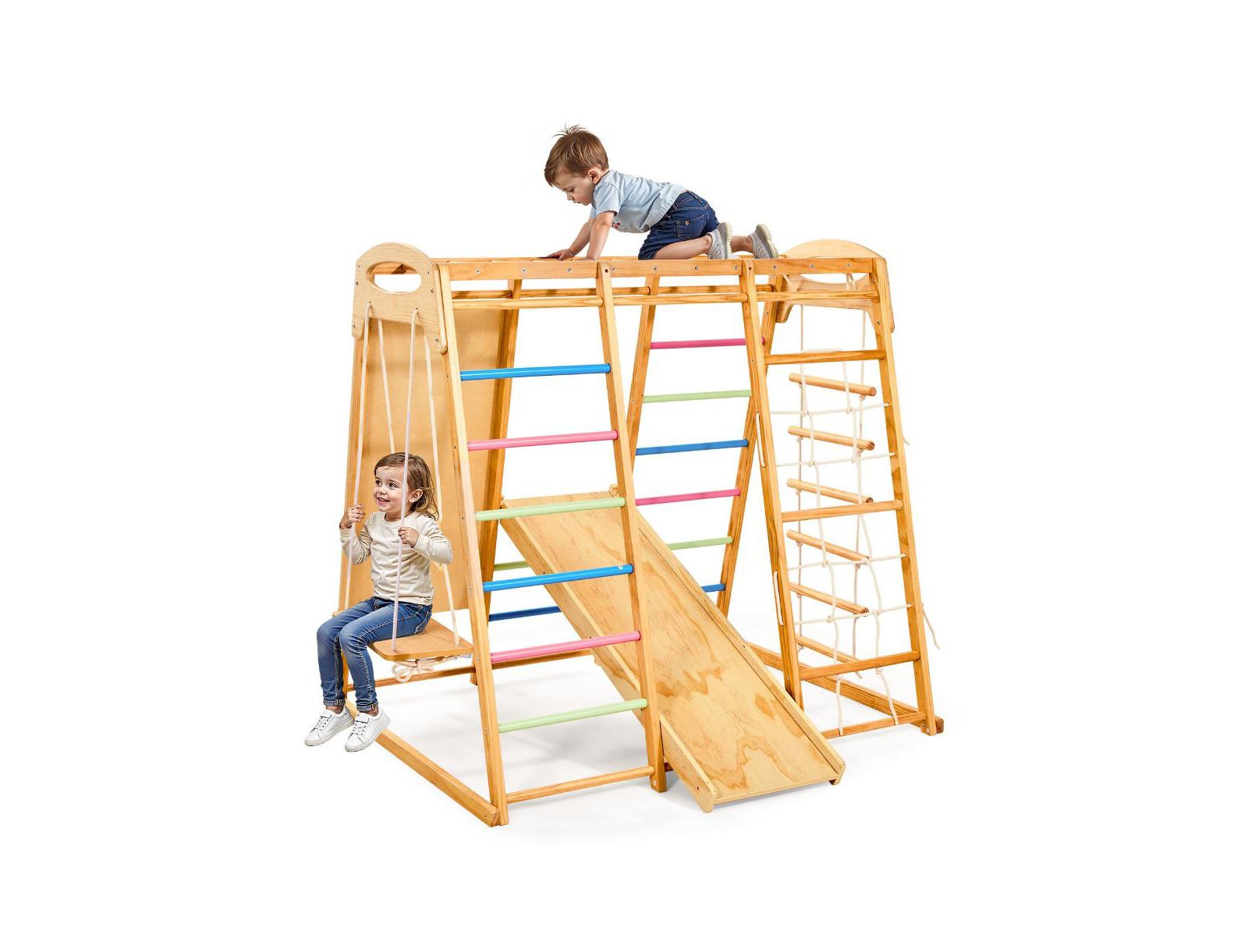 Slickblue 7-in-1 Wooden Jungle Gym