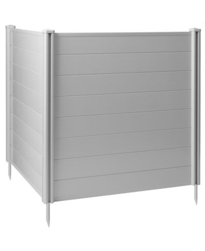 Casafield 48" x 48" Privacy Screen - Outdoor Vinyl Fence Panel Enclosure for AC / Trash Bins / Pool Equipment - Gray