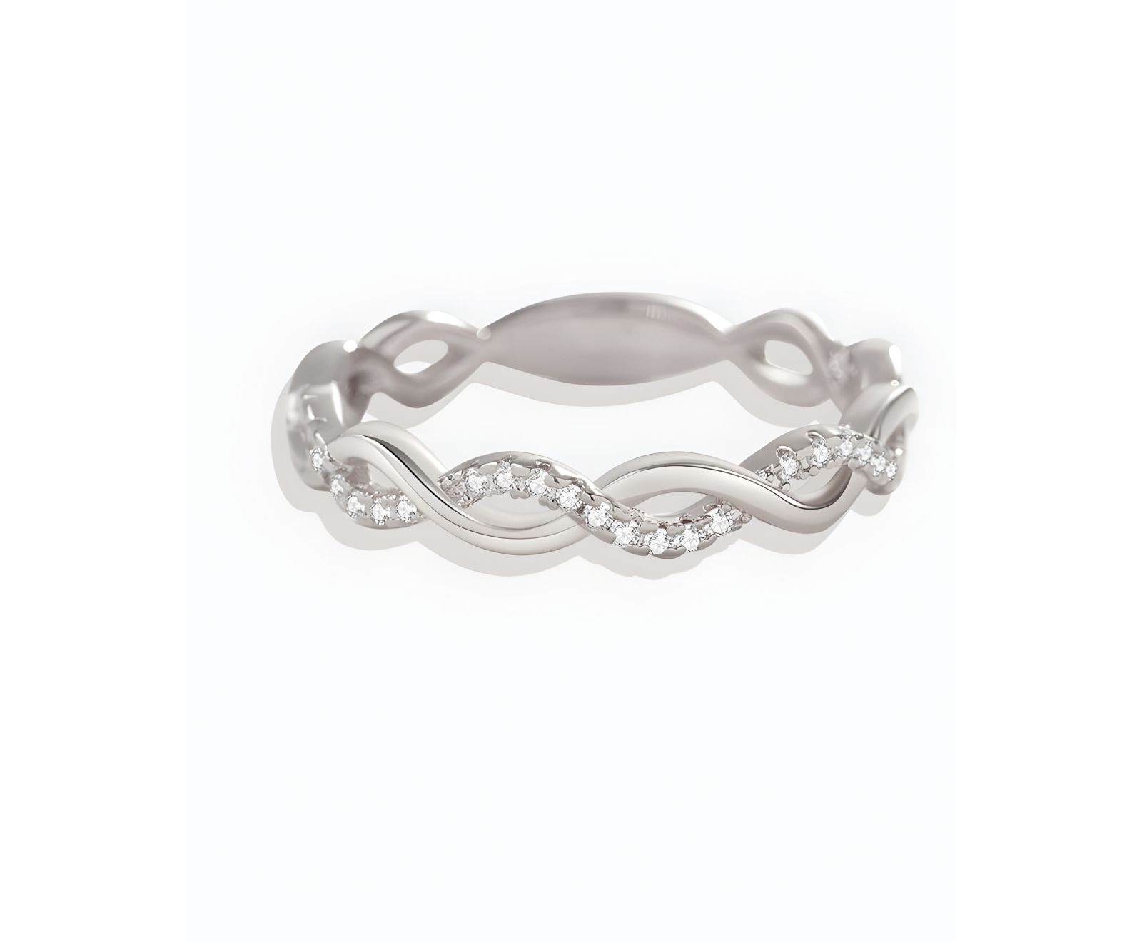 Кольцо Mint & Lily Dainty Pave Twist Stacking